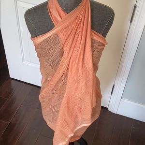 Salmon shawl/ sarong/ beach cover Neiman Marcus